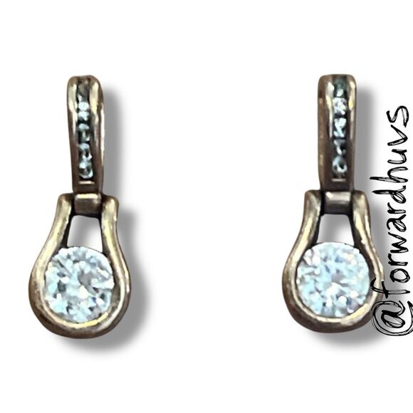 Bundle Sale 3 for $15 | Gold Tone Rhinestone Teardrop Earrings - Picture 1 of 9